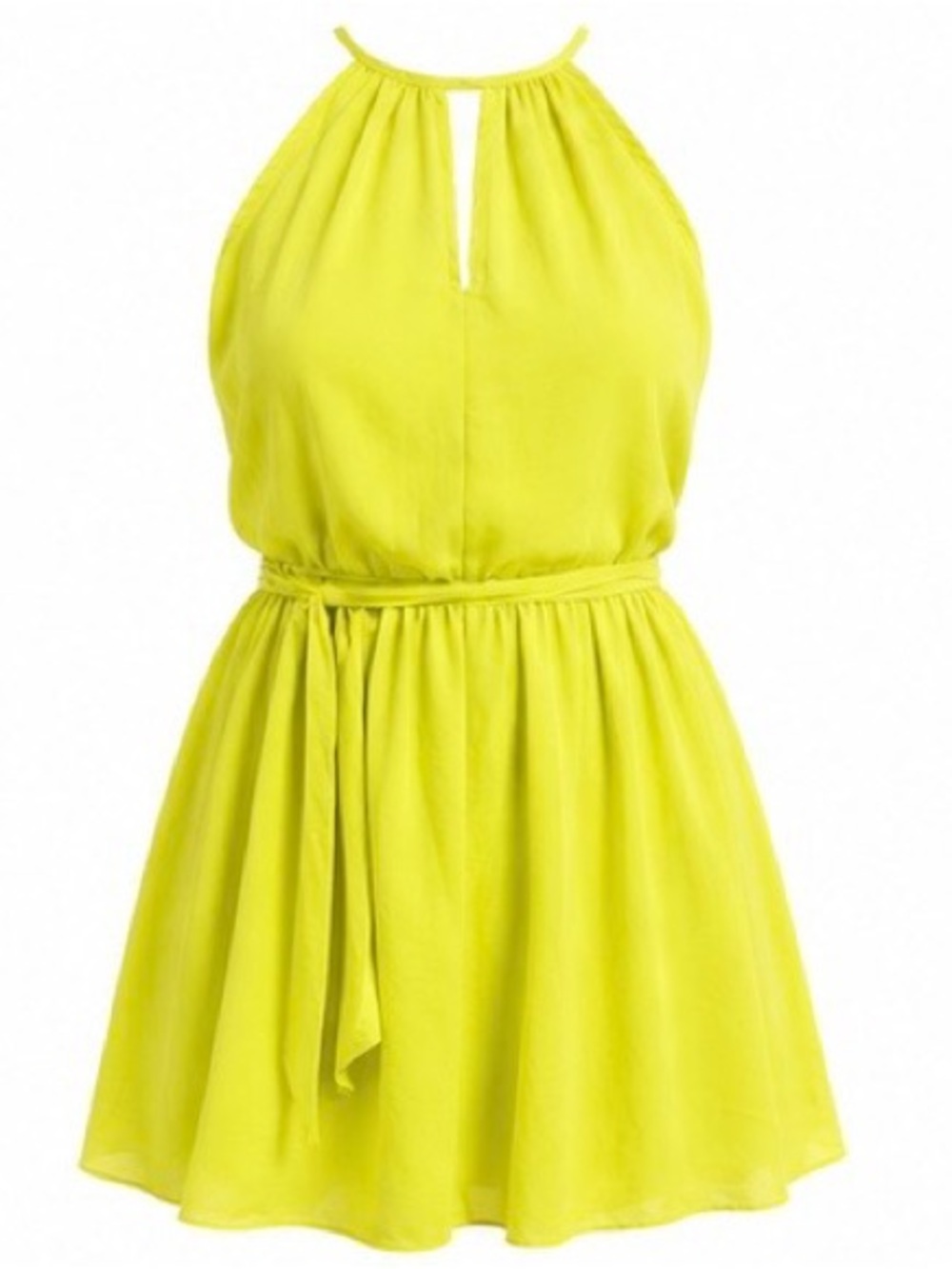 The Impeccable Pig Yellow Halter Skater Dress